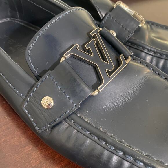 Louis Vuitton Big Logo Buckle Black Monte Carlo Loafers Size 9 - Picture 6 of 8